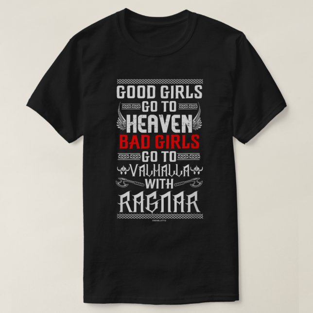 Camiseta Meninas más vão para Valhalla com Ragnar (Frente do Design)