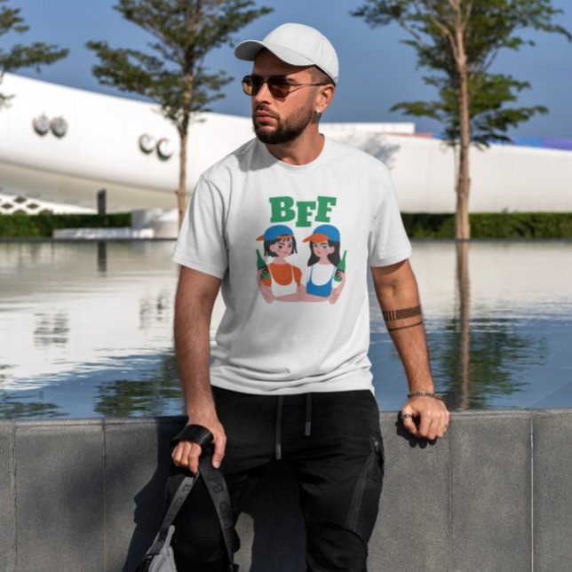 Camiseta Meninas, Melhores Amigos Beer (Criador carregado)