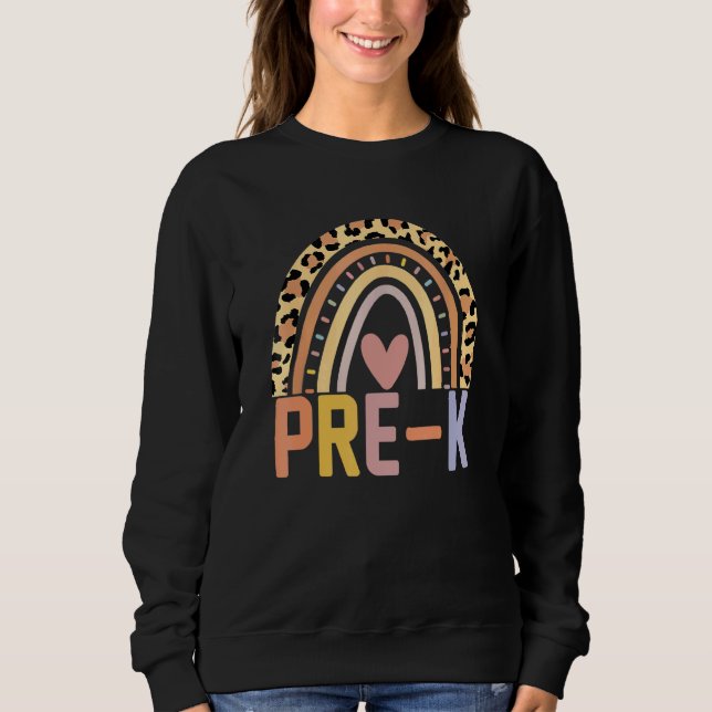 Camiseta Meninas Meninos Arco-íris Pré-escolar Equipe Profe (Frente)