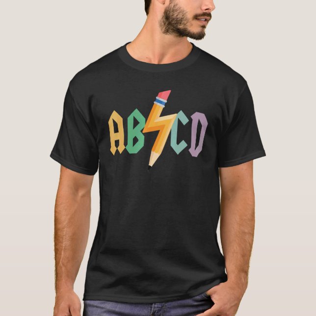 Camiseta Meninas Meninos Professores ABCD Rock Gráfico de v (Frente)