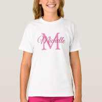 Meninas Monograma, Modelo Branco E Rosa