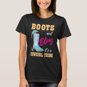 Camiseta Meninas Mulheres Boot E Bling É Uma Garota De Vaqu