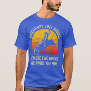 Camiseta Meninas Mulheres Rodeo Touro Engraçado Andando Pun