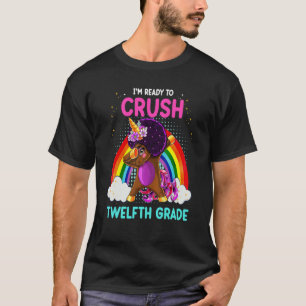 Camiseta Meninas Negras Dabbing Unicorn Estou pronto para e