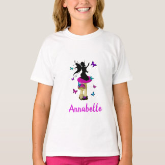Camiseta Meninas Nome Personalizado Fada Princesa