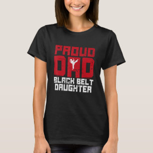 Camiseta Meninas Orgulhosas Filha do Cinturão Negro Pai Eng
