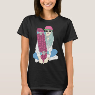 Camiseta Meninas Patinam Skate Skateboard Fazem Um Kickflip