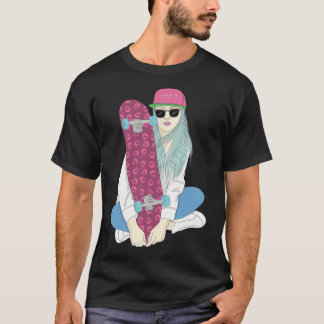 Camiseta Meninas Patinam Skate Skateboard Fazem Um Kickflip