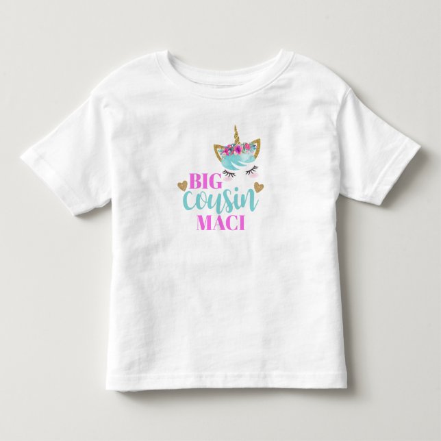Camiseta Meninas Personalizadas de Aquarela Unicórnio Grand (Frente)