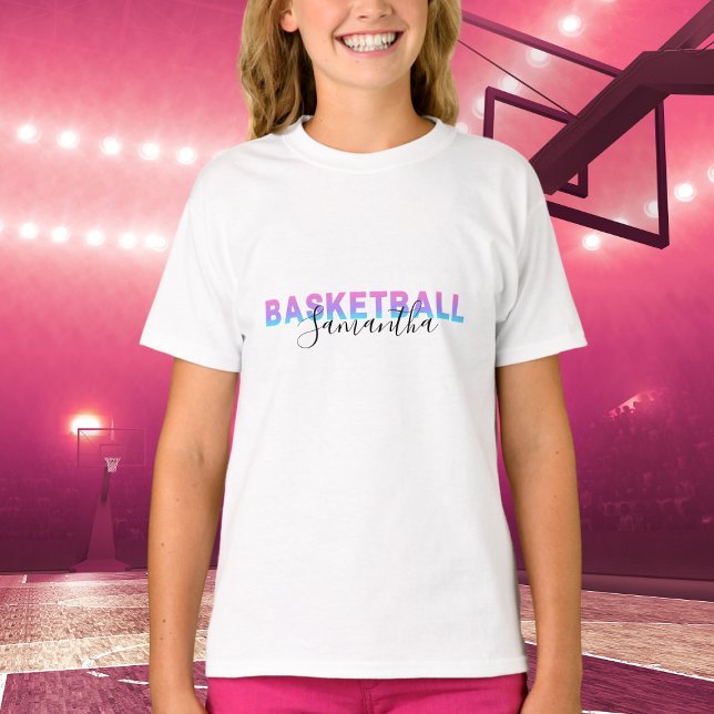 Camiseta Meninas personalizadas no basquetebol Adicionar no (Criador carregado)