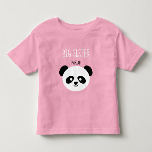 Camiseta Meninas Personalizadas Panda Kawaii Irmã Sibling