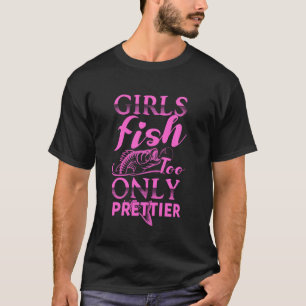 Camiseta Meninas pescando para pescador e filha de mulher p