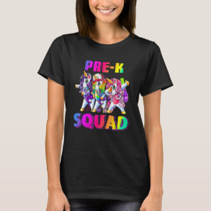 Camiseta Meninas Pré K Esquadra Dabbing Unicórnio Crianças