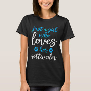 Camiseta Meninas Que Adoram Seus Cães Rottweiler