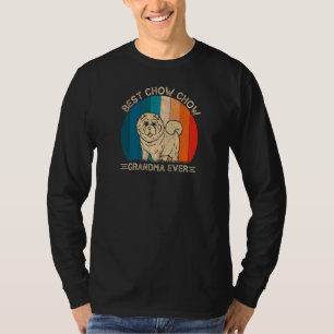 Camiseta Meninas Retro Chow Chow Dog Design Para A Avó Mata