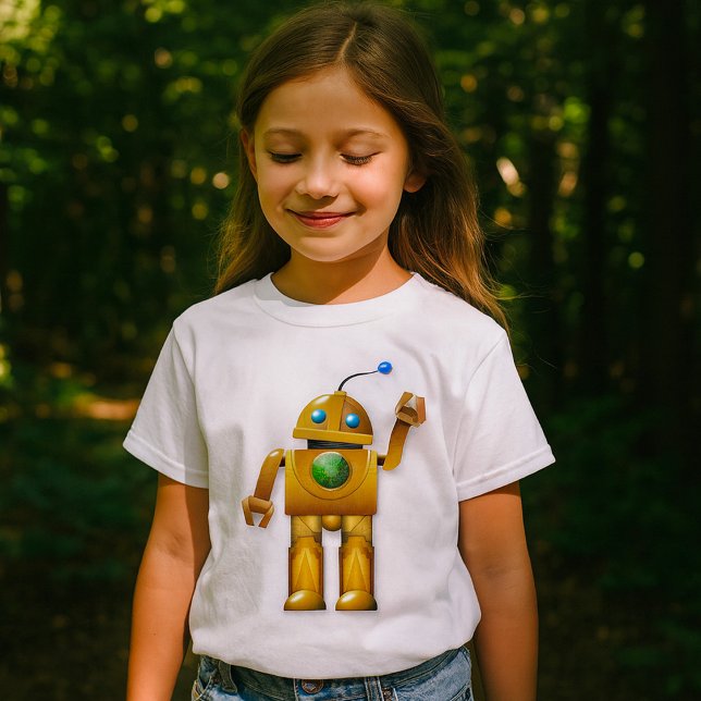 Camiseta Meninas Robô Amigável (Criador carregado)