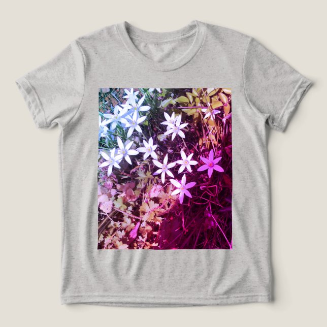 Camiseta Meninas Rosa e flor branca (Design frontal)