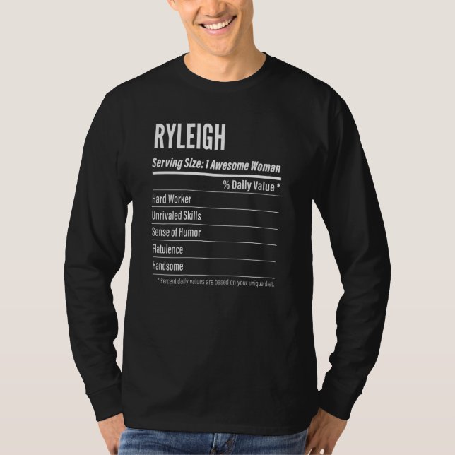 Camiseta Meninas Ryleigh Servindo Rótulo Nutricional Calori (Frente)