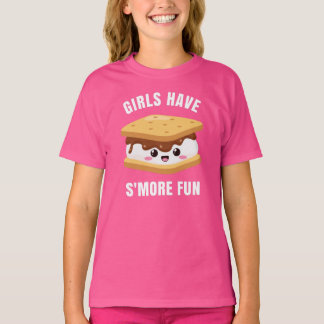 Camiseta Meninas São Mais Divertidas - Acampar Marshmallows