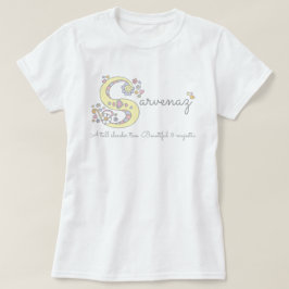 Camiseta Meninas Sarvenaz O nome significa "Tê personalizad