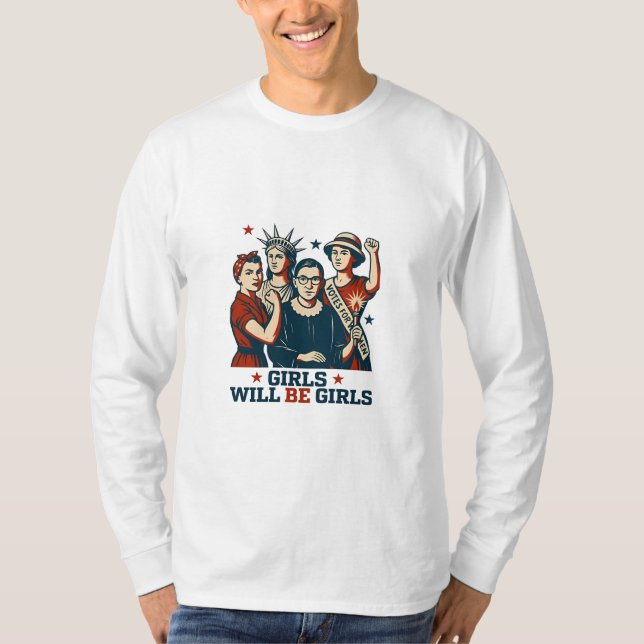 Camiseta Meninas Serão Feministas Mulheres Empoderadas (Frente)