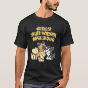 Camiseta Meninas Só Querem Cachorros Bonitos Cachorros 4 Re