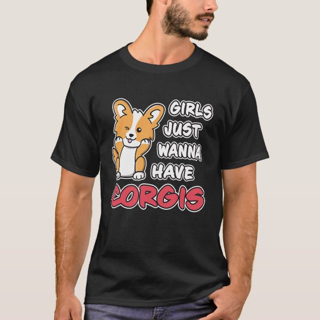 Camiseta Meninas Só Querem Corgis Cute Winking Corgi (Frente)