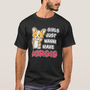 Camiseta Meninas Só Querem Corgis Cute Winking Corgi Pu