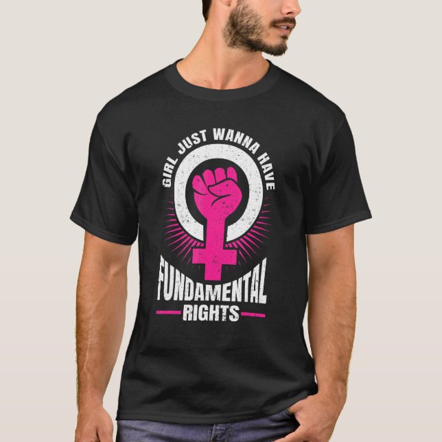 Camiseta Meninas Só Querem Direitos Fundamentais Feministas (Frente)