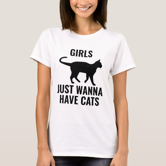 Camiseta Meninas só querem ter gatos (Frente)