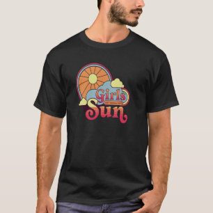 Camiseta Meninas Só Querem Ter Sol Lindo Retro de Verão