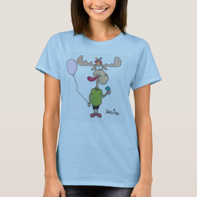 Camiseta Meninas T do "desejo" (alces) (Frente)