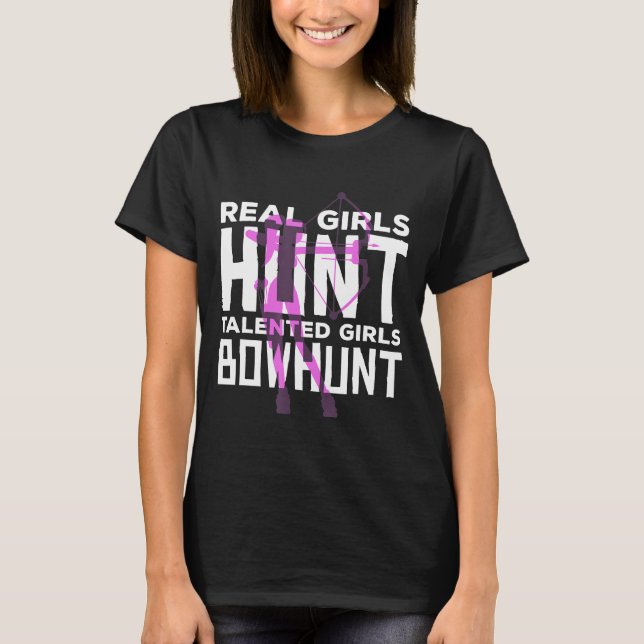 Camiseta Meninas talentosas Bowhunt Archery Arco caçando ti (Frente)