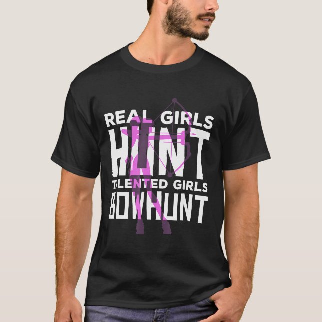 Camiseta Meninas talentosas Bowhunt Archery Arco caçando ti (Frente)