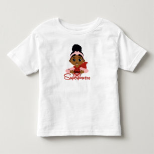 Camiseta Meninas Têm Superpoderes Cape de Super-Heroína Neg