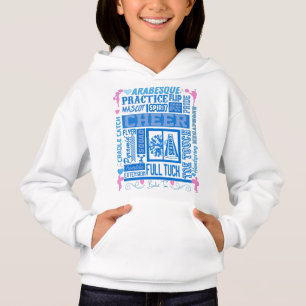Camiseta Meninas: Tipografia Cheerhead em Azul e Rosa