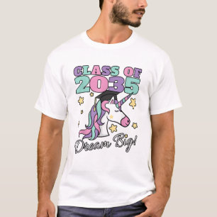 Camiseta Meninas Turma de 2035 Unicórnio Mágico Gorro de Fo
