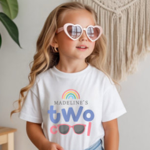 Camiseta Meninas Two Cool Arco-íris 2º Aniversário 
