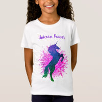 Meninas "Unicorn Power" Unicórnio e Roxo Glitter