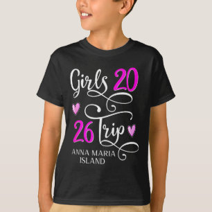 Camiseta Meninas Viagem Grupo de Férias Ilha Maria