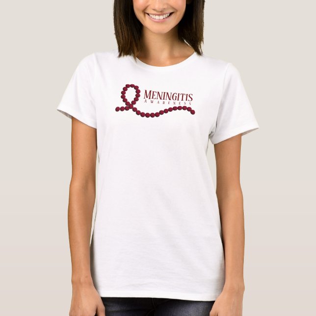 Camiseta Meningite Sensibilização Burgundy Fita Com Briso (Frente)