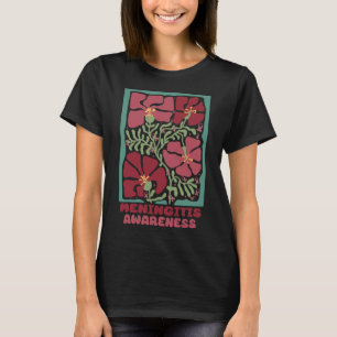 Camiseta Meningite Sensibilização Flor Borgonha