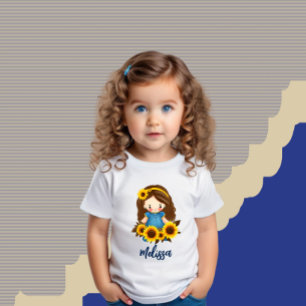 Camiseta Menininha com girassóis
