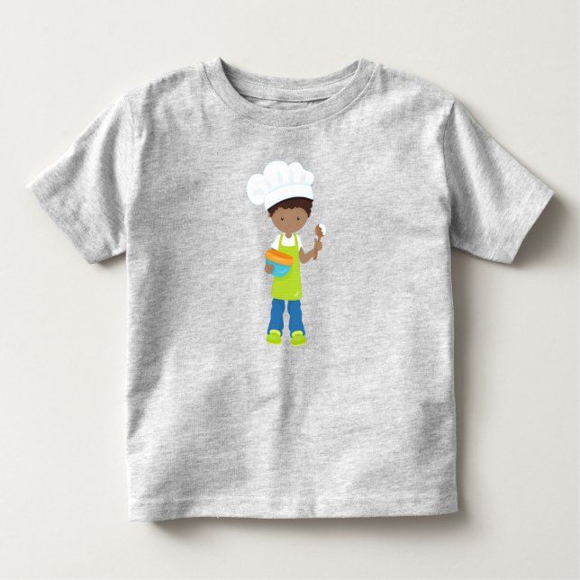 Camiseta Menino Afro-Americano, Assando, Confeiteiro, Padar (Frente)