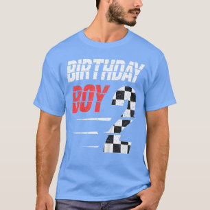 Camiseta Menino Aniversário 2 Dois Bandeira de Corrida 2º A