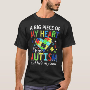 Camiseta Menino Autista Me Toca O Coração Tem Autismo Ele É