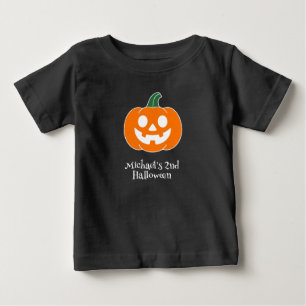 Camiseta Menino Bebe Abobora de Halloween