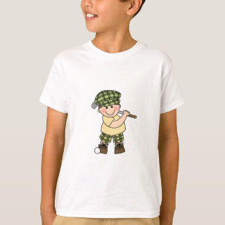 Camiseta Menino branco do jogador de golfe