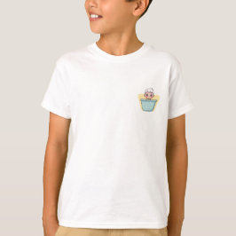 Camiseta Menino Chibi de Cabelo Branco em uma Banheira Azul