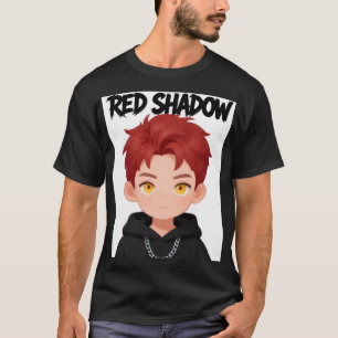 Camiseta Menino Chibi de Cabelo Vermelho Roupas de Rua Anim